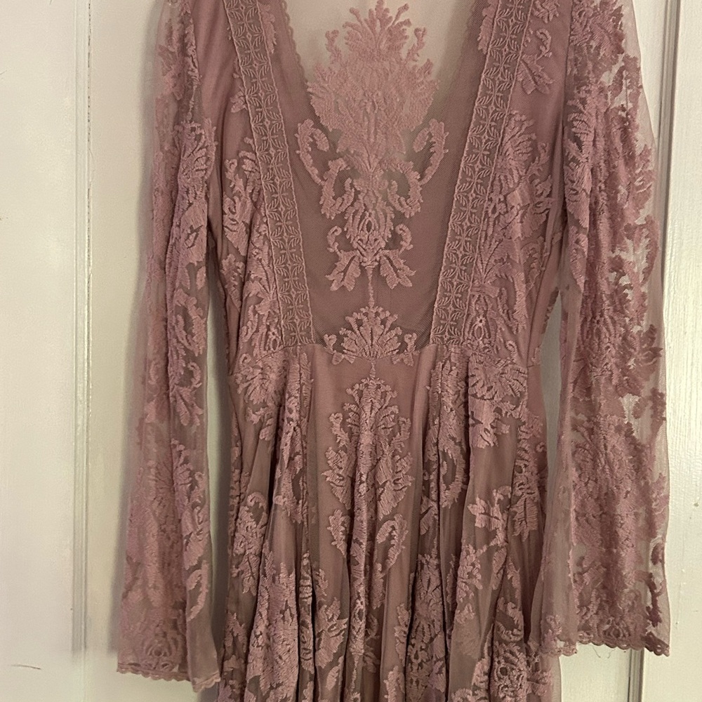 Free People Mauve Lace Dress